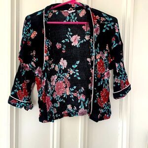 Candies black floral kimono S